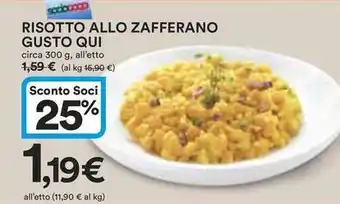 Ipercoop Risotto allo zafferano GUSTO QUI offerta