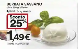 Ipercoop Burrata sassano offerta