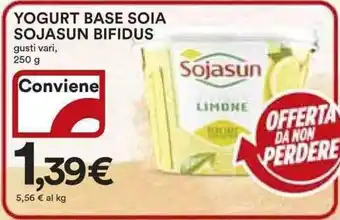 Ipercoop Yogurt base soia sojasun BIFIDUS offerta