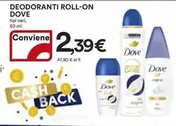 Ipercoop Deodoranti roll-on DOVE offerta