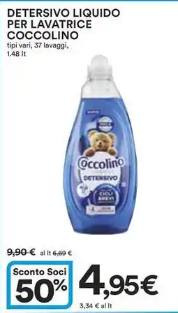 Ipercoop Detersivo liquido per lavatrice COCCOLINO offerta