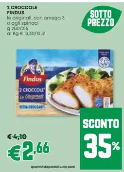 Pam 2 croccole findus offerta