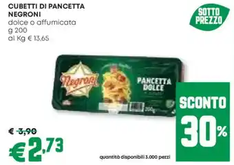 Pam Cubetti di pancetta negroni offerta