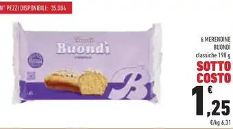 Conad 6 merendine BUONDÌ classiche offerta