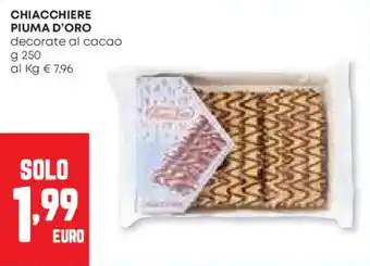 Pam Chiacchiere piuma d'oro decorate al cacao offerta