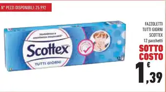 Conad Fazzoletti tutti giorni SCOTTEX 12 pacchetti offerta