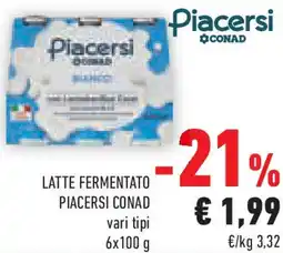 Conad Latte fermentato PIACERSI CONAD offerta