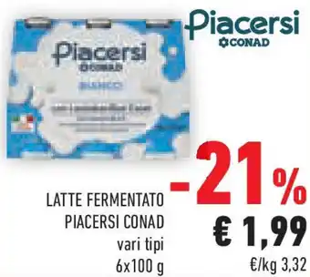 Conad Latte fermentato PIACERSI CONAD offerta