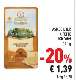 Conad Asiago d.o.p. a fette AGRIFORM offerta