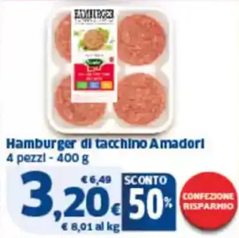 Sigma Hamburger di tacchino amadori 4 pezzi offerta