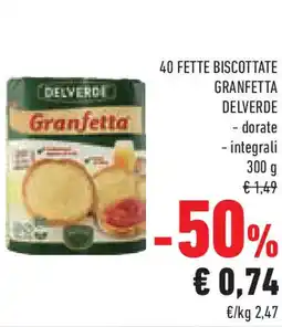 Conad 40 fette biscottate granfetta DELVERDE offerta