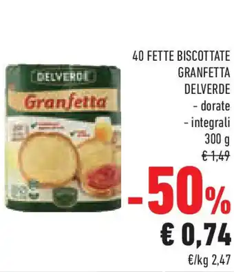 Conad 40 fette biscottate granfetta DELVERDE offerta