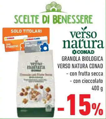 Conad Granola biologica VERSO NATURA CONAD offerta