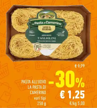 Conad Pasta all'uovo LA PASTA DI CAMERINO vari tipi offerta