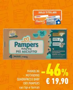 Conad Pannolini mutandino quadripacco baby DRY PAMPERS offerta