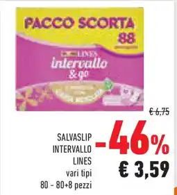 Conad Salvaslip intervallo LINES offerta