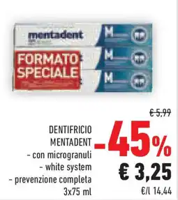 Conad Dentifricio MENTADENT offerta