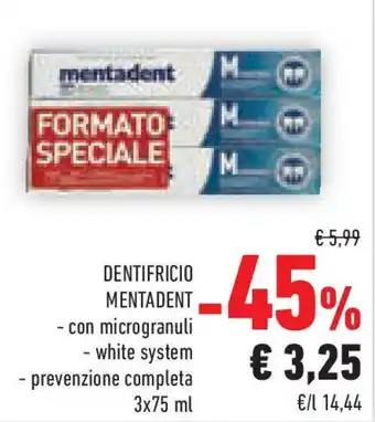 Conad Dentifricio MENTADENT offerta