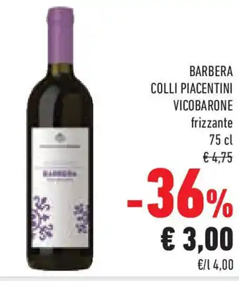 Conad Barbera colli piacentini VICOBARONE offerta