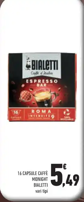 Conad 16 capsule caffè midnight BIALETTI vari tipi offerta