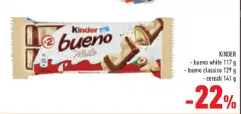 Conad Kinder - bueno white - bueno classico - cereali offerta