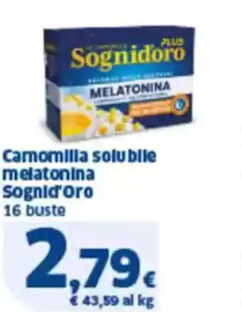 Sigma Camomilla solubile melatonina sognidoro 16 buste offerta