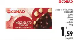 Conad Tavoletta di cioccolato nocciolato CONAD offerta