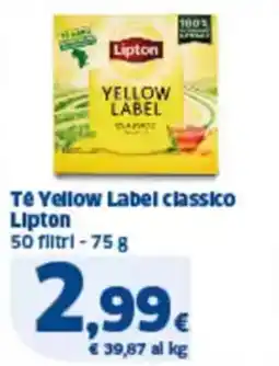 Sigma Té yellow label classico lipton offerta