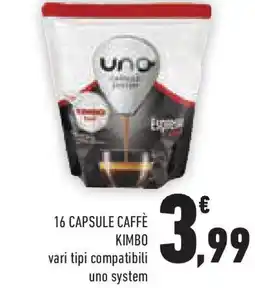 Conad 16 capsule caffè KIMBO offerta