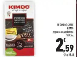 Conad 15 cialde caffè KIMBO offerta