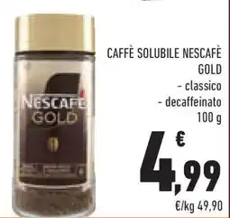 Conad Caffè solubile NESCAFÈ GOLD offerta