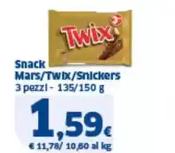 Sigma Snack mars/twix/snickers 3 pezzi offerta