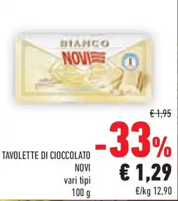 Conad Tavolette di cioccolato NOVI offerta