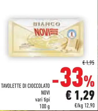 Conad Tavolette di cioccolato NOVI offerta