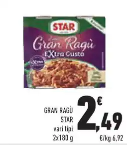 Conad Gran ragù STAR vari tipi offerta