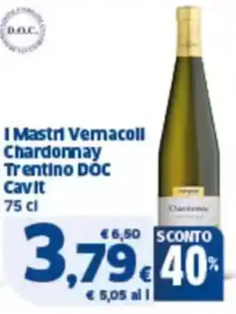 Sigma I mastri vemacoll chardonnay trentino doc cavit offerta