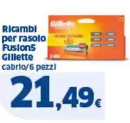 Sigma Ricambi per rasolo fusions gillette cabrio/6 pezzi offerta