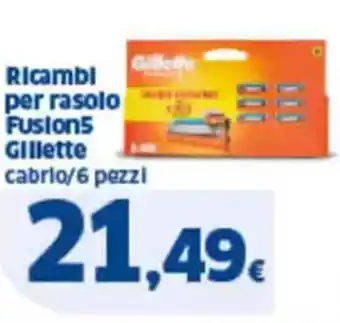 Sigma Ricambi per rasolo fusions gillette cabrio/6 pezzi offerta