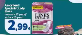 Sigma Assorbent specialist lady lines normal x12 pezzi/ extra x10 pezzi offerta