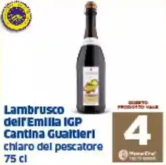 Sigma Lambrusco dell'emilla igp cantina gualtieri chlaro del pescatore offerta