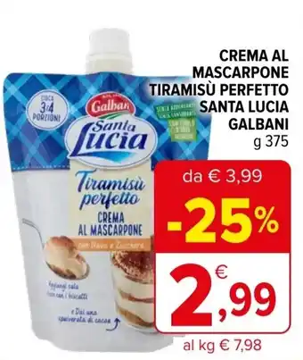 Iperal Crema al mascarpone tiramisu perfetto santa lucia GALBANI offerta