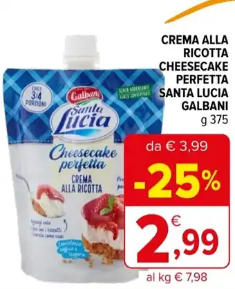 Iperal Crema alla ricotta cheesecake perfetta santa lucia GALBANI offerta