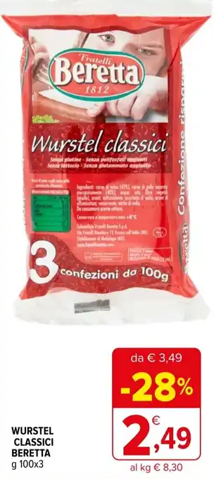 Iperal Wurstel classici BERETTA offerta