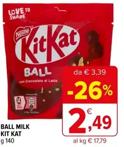 Iperal Ball milk KIT KAT offerta