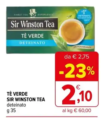 Iperal Tè verde SIR WINSTON TEA offerta