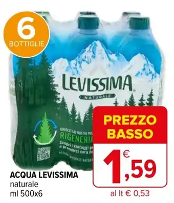 Iperal Acqua LEVISSIMA naturale offerta