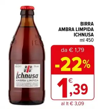 Iperal Birra ambra limpida ICHNUSA offerta