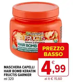 Iperal Maschera capelli hair bomb keratin fructis GARNIER offerta