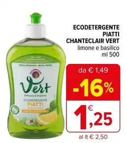 Iperal Ecodetergente piatti CHANTECLAIR VERT offerta