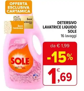 Iperal Detersivo lavatrice liquido SOLE offerta